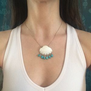 Turquoise seashell Boho Beach necklace